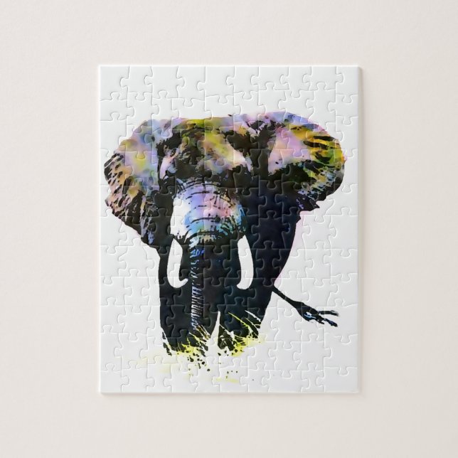 Quebra-cabeça Elefante Pop de Arte - Arte de Animais (Vertical)