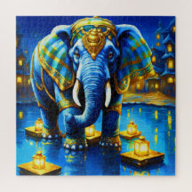 Elefante Real em Azul