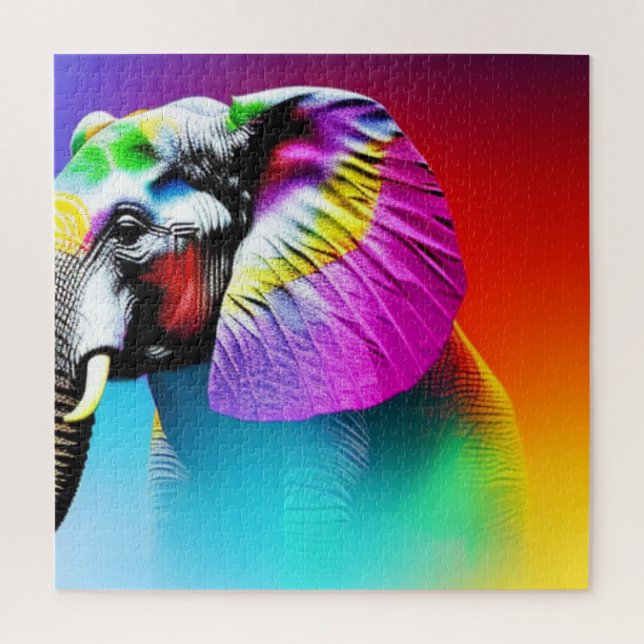 Quebra-cabeça Elefante Vibrante (Vertical)