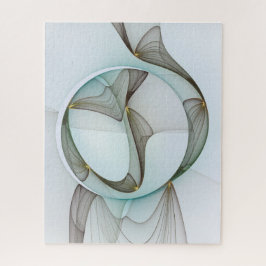 Quebra-cabeça Elegância Dourada abstrato Moderna Turquesa Brown