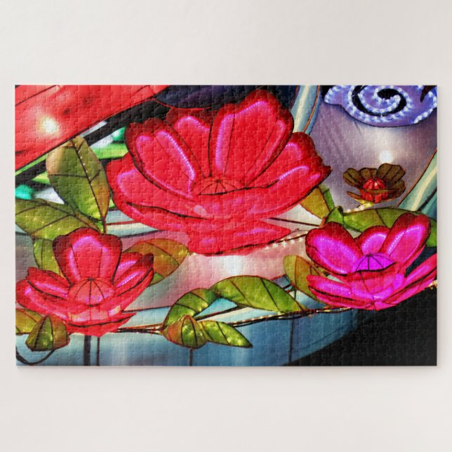 Quebra-cabeça Elegância Elétrica em Rosa  (Horizontal)