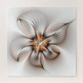 Quebra-cabeça Elegância Floral Arte Fractal Abstrata Moderna
