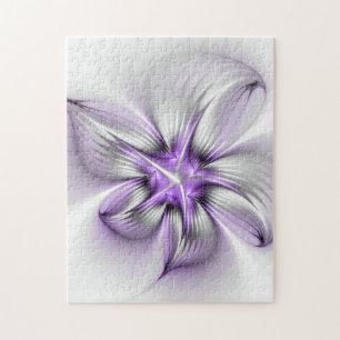 Quebra-cabeça Elegância Floral Moderna Abstrato Violet Art