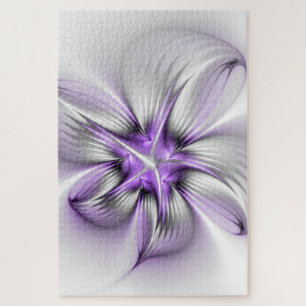 Quebra-cabeça Elegância Floral Moderna Abstrato Violet Art