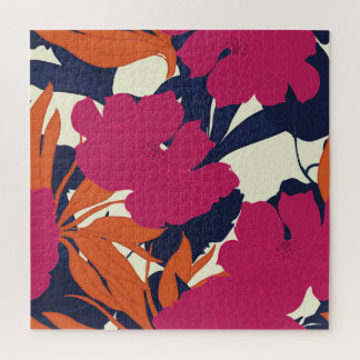Quebra-cabeça elegância floral: padrão abstrato