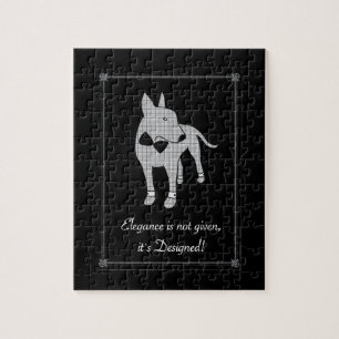 Quebra-cabeça Elegância Inglesa Bull Terrier Black tie art pet