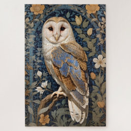 Quebra-cabeça Elegante Barn Owl William Morris Inspirou Floral
