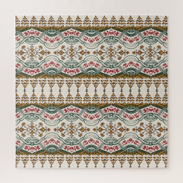 Quebra-cabeça Elegante Borda Floral de Boho Étnica (Vertical)