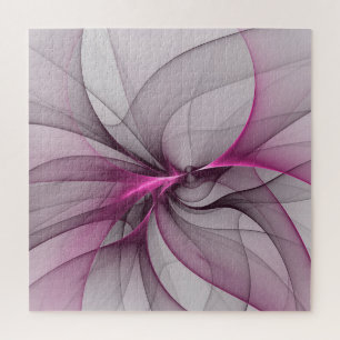 Quebra-cabeça Elegante Caos Moderno, Abstrato, Arte Fractal Rosa