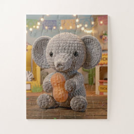 Quebra-cabeça Elegante Elefante Crochê no Zoológico 