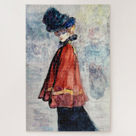 Quebra-cabeça Elegante em pintura de capa vermelha por Henry Som