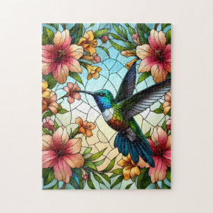 Quebra-cabeça Elegante Hummingbird com Efeito de Vidro Obtido
