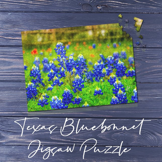 Quebra-cabeça Elegante Russo de Campo Bluebonnet do Texas (Criador carregado)