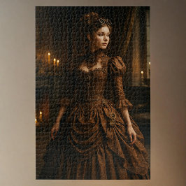 Quebra-cabeça Elegante Steampunk Victorian Lady em Brown