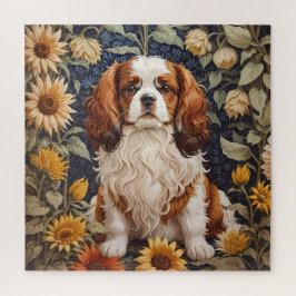 Quebra-cabeça Elegante Sunflower Cavalier King Charles Spaniel