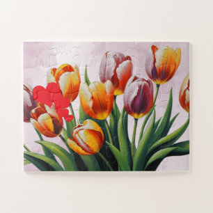 Quebra-cabeça Elegante Tulips Feliz Dia da Mãe