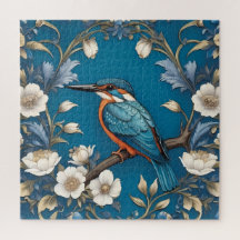 Elegante Turquoise Kingfisher Floral