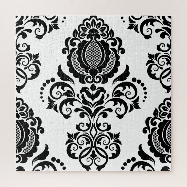 Quebra-cabeça Elegante Vintage Damask Textura sem costura (Vertical)