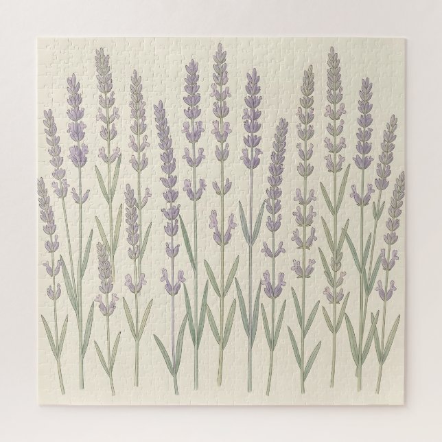 Quebra-cabeça Elegantes hastes de lavanda suave Botânica Roxa  (Vertical)
