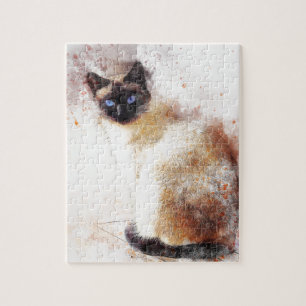 Quebra-cabeça Elementos do abstrato do gato Siamese