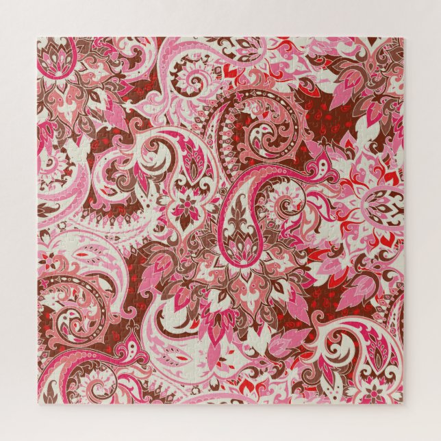 Quebra-cabeça Elementos paisley asiáticos, boho vintage. (Vertical)