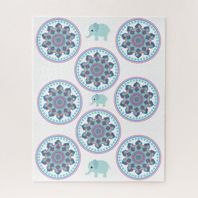 Quebra-cabeça Elephant Mandala (Vertical)