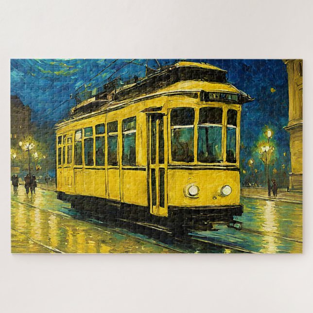 Quebra-cabeça elétrico amarelo numa noite estrelada - Budapeste (Horizontal)