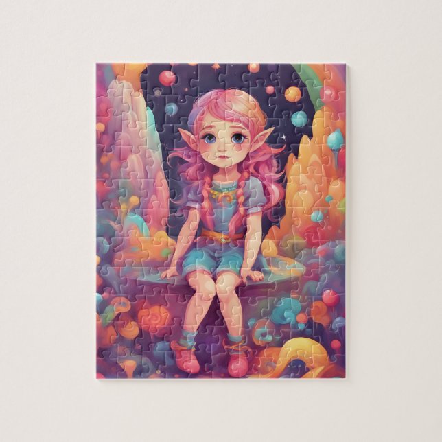 Quebra-cabeça Elf menina bonita (Vertical)