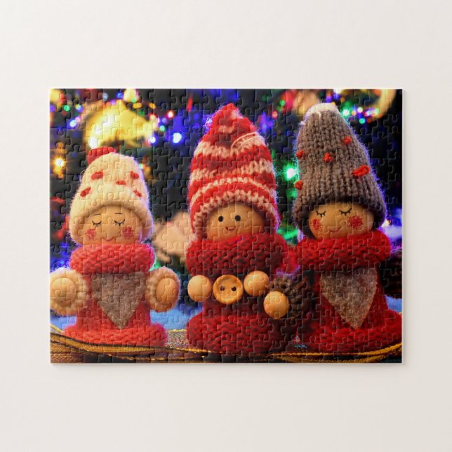 Quebra-cabeça Elfos de Natal Fofos  (Horizontal)