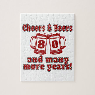 Quebra-cabeça Elogios e cervejas 80 designs do aniversário