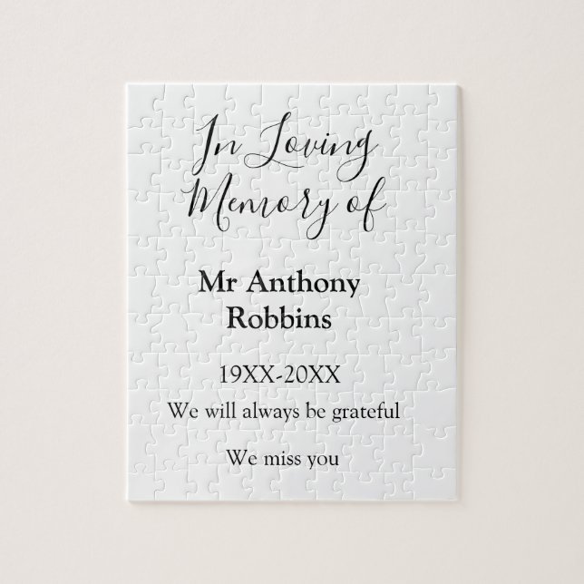 Quebra-cabeça Em Adorar a memória do nome da memória funerária (Vertical)