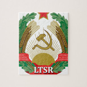 Quebra-cabeça Emblema do SSR lituano - Lietuvos TSR Herbas
