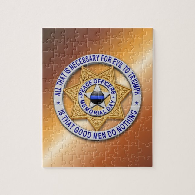 Quebra-cabeça Emblema Estrela da Linha Azul Fina (Vertical)