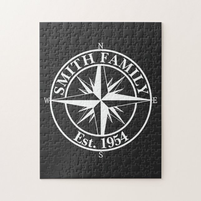 Quebra-cabeça Emblema personalizável do monograma de estrela de  (Vertical)