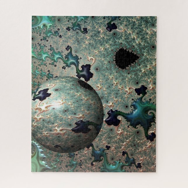 Quebra-cabeça Emerald e Dourado Mandelbrot com Sphere Quebra-cab (Vertical)