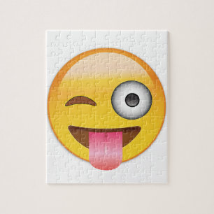 Quebra-cabeça Emoji - cara com língua