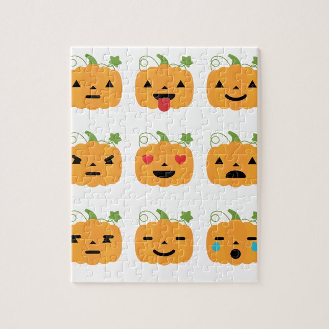 Quebra-cabeça emojis de abóbora-das-bruxas (Vertical)