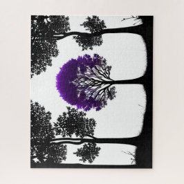 Quebra-cabeça Encantando Árvore Roxa na Floresta Lua