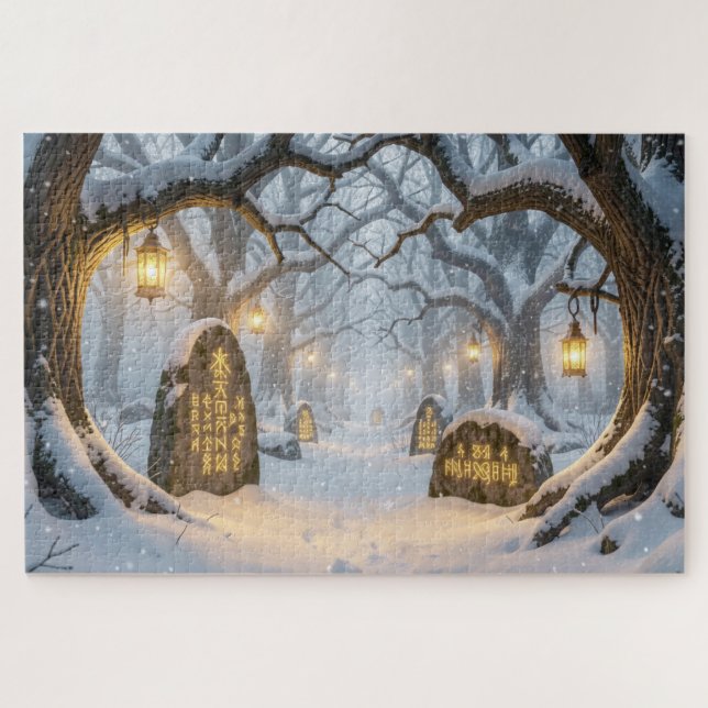 Quebra-cabeça Enchanted Celtic Winter Forest Jigsaw Puzzle (Horizontal)