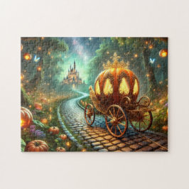 Quebra-cabeça Enchanted Pumpkin Carriage Forest Path
