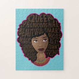 Quebra-cabeça Encorajando as mulheres negras, cabelo natural, az