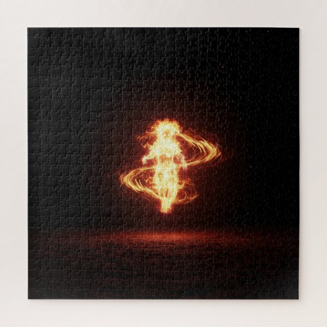 Quebra-cabeça Energia de Fiery do Espírito Feminino no Universo (Vertical)