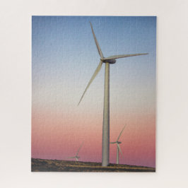 Quebra-cabeça Energia eólica Fazenda em Dusk Jigsee Quebra-cabeç