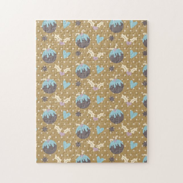 Quebra-cabeça Enfeites de Natal e Azevinho (Vertical)