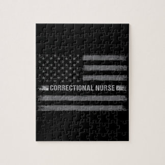 Quebra-cabeça Enfermeiro correcional norte-americano Flag Vintag