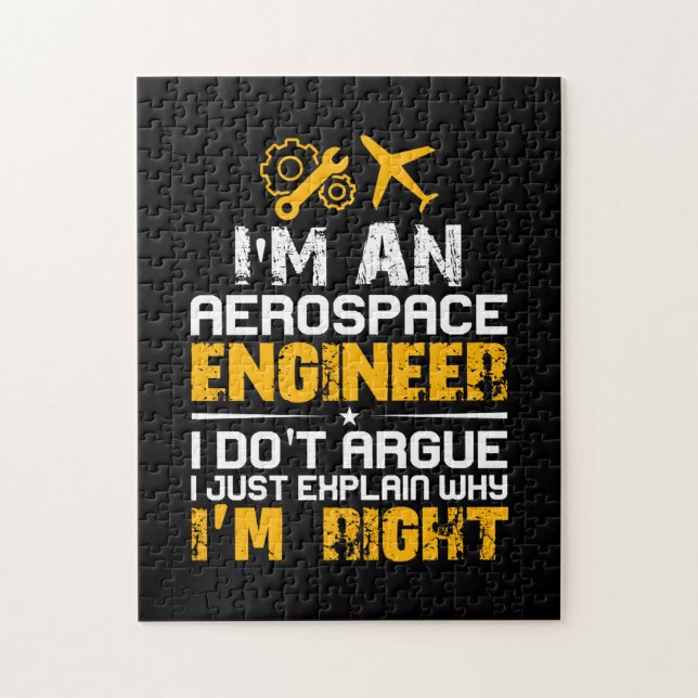Quebra-cabeça Engenheiro Eu Sou Um Engenheiro Aeroespacial (Vertical)