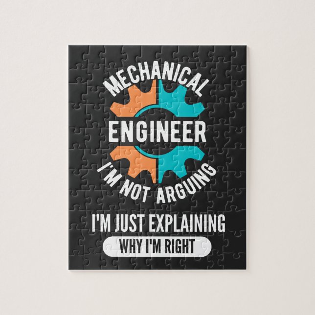 Quebra-cabeça Engenheiro Mecânico Engraçado, Engenharia Mecânica (Vertical)
