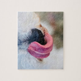 Quebra-cabeça Engraçado Cachorro Cachorro Tongue Branco Schnauze