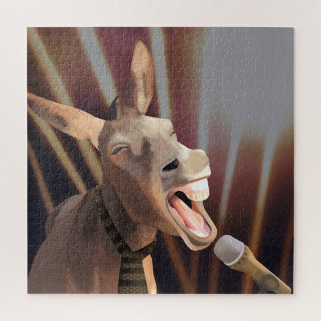 Quebra-cabeça Engraçado Cantando Donkey Fazenda Animal (Vertical)