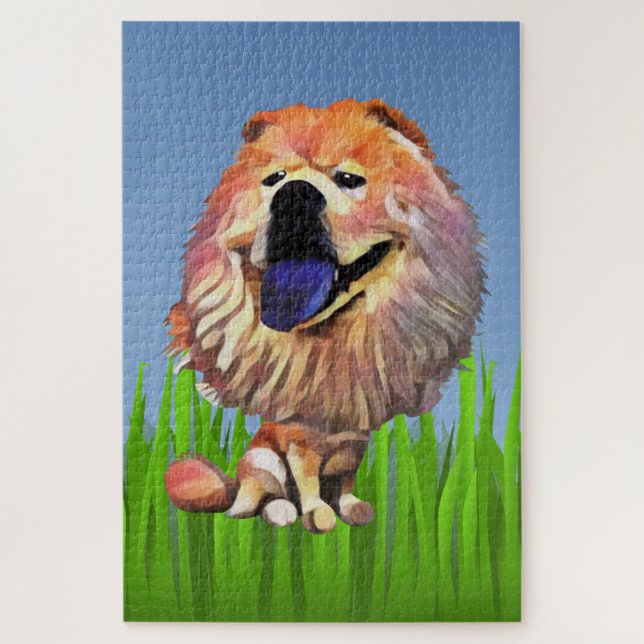 Quebra-cabeça Engraçado Cartoon Chow Chow Dog 1014 Piece Quebra- (Vertical)